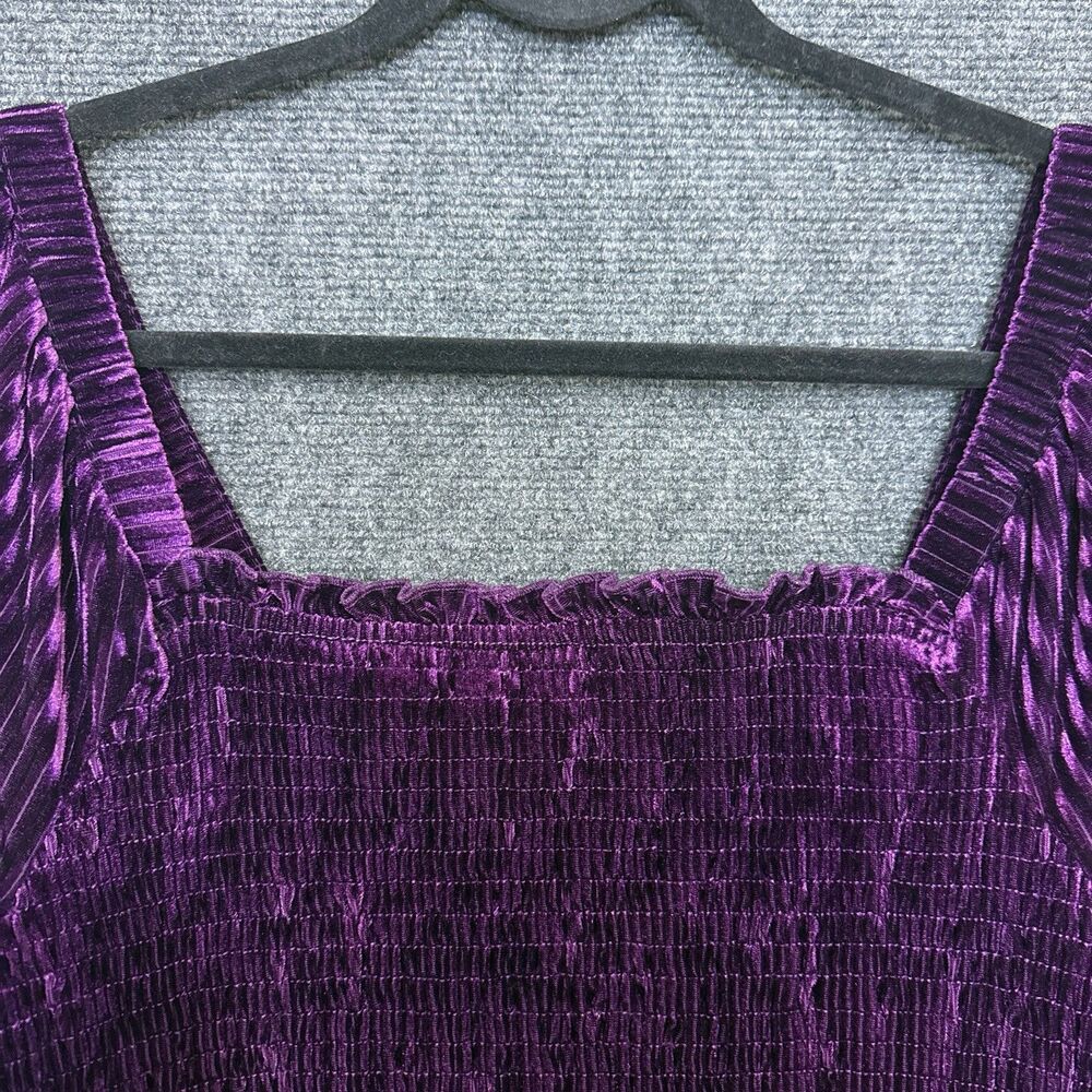 Bloomchic Babydoll Top Purple 18 Velvet Smocked Victorian Whimsygoth - Picture 5 of 9
